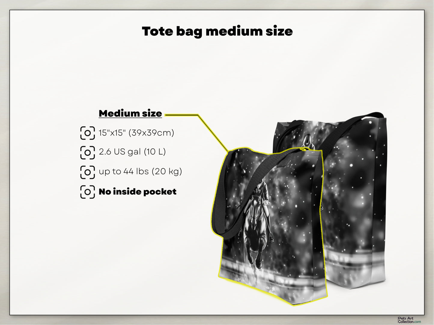 Medium size Tote Bag / Beach bag for Horse racing lover