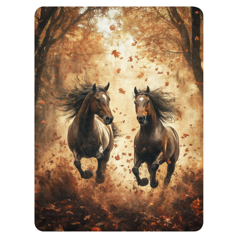Wild horses Blanket - Autumn Forest