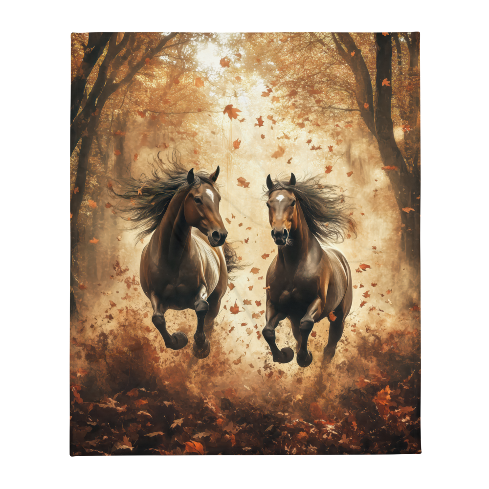 Wild horses Blanket - Autumn Forest