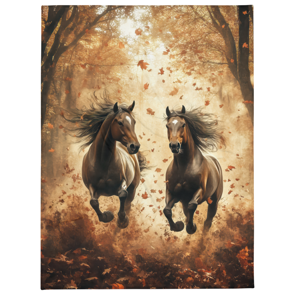 Wild horses Blanket - Autumn Forest