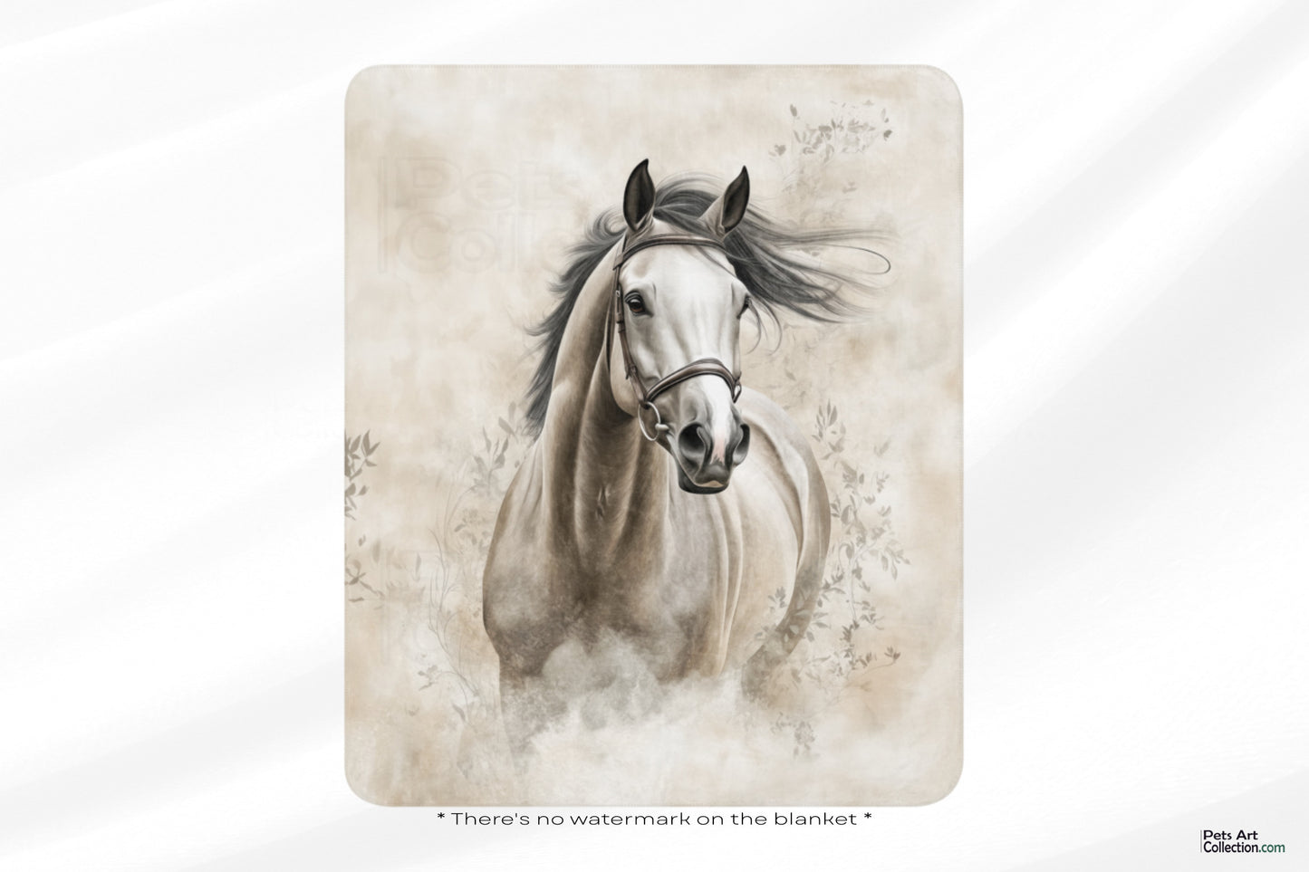 Thoroughbred Horse in the Wind Blanket - Sherpa Blanket Horse Art