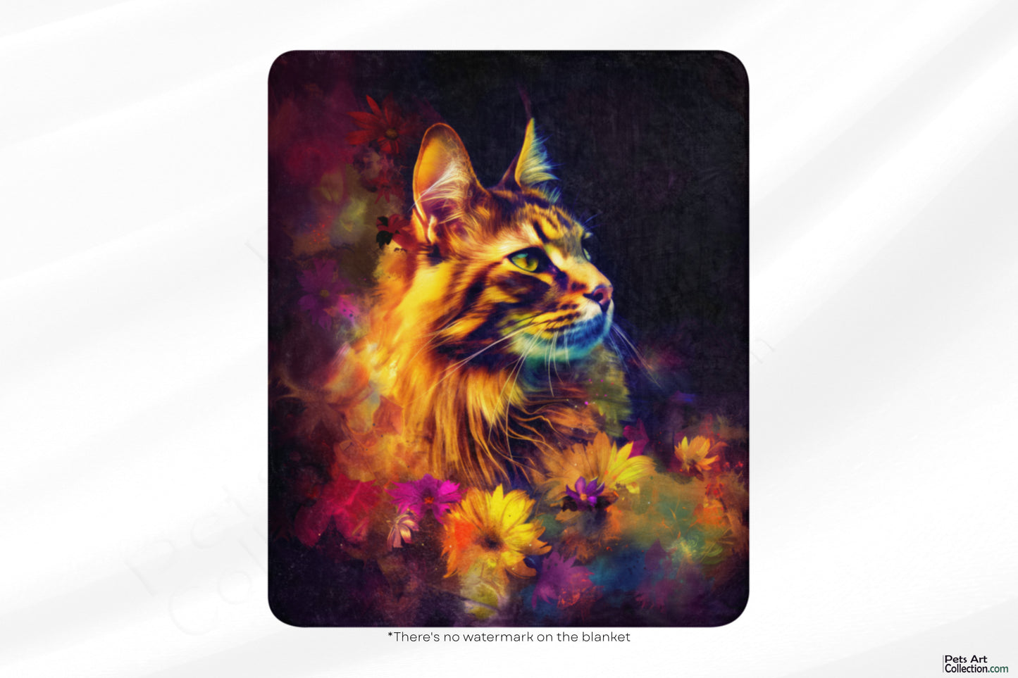 Maine Coon cat Blanket | Sherpa & Throw Blanket for Cat Art Lovers