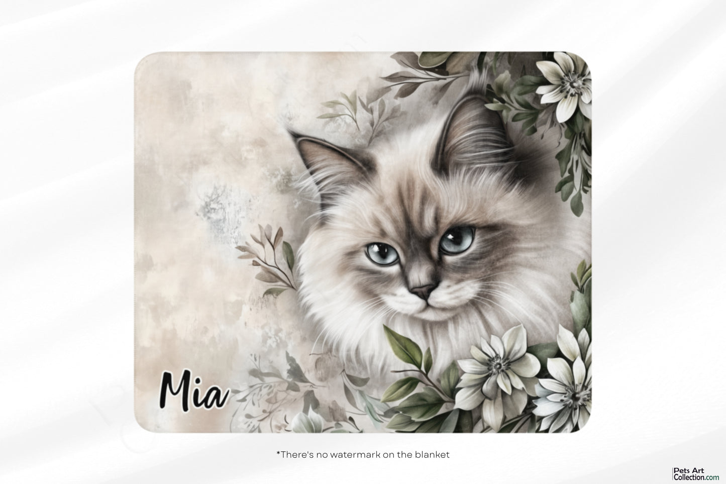 Personalizable Ragdoll cat Blanket | Sherpa & Throw Blanket for Cat Art Lovers