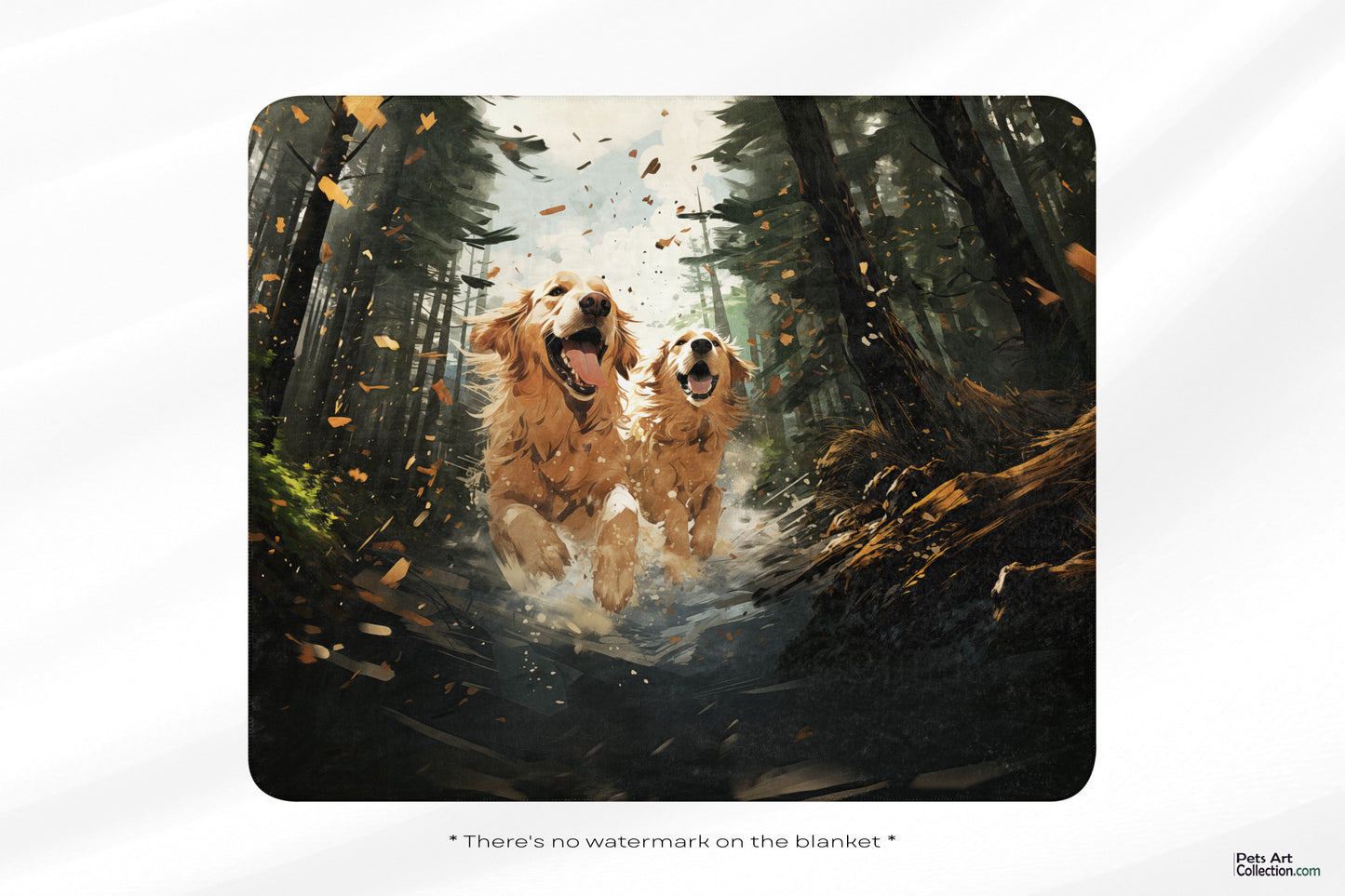 Golden Retriever Blanket | Sherpa & Throw Blanket for Dog Art Lovers