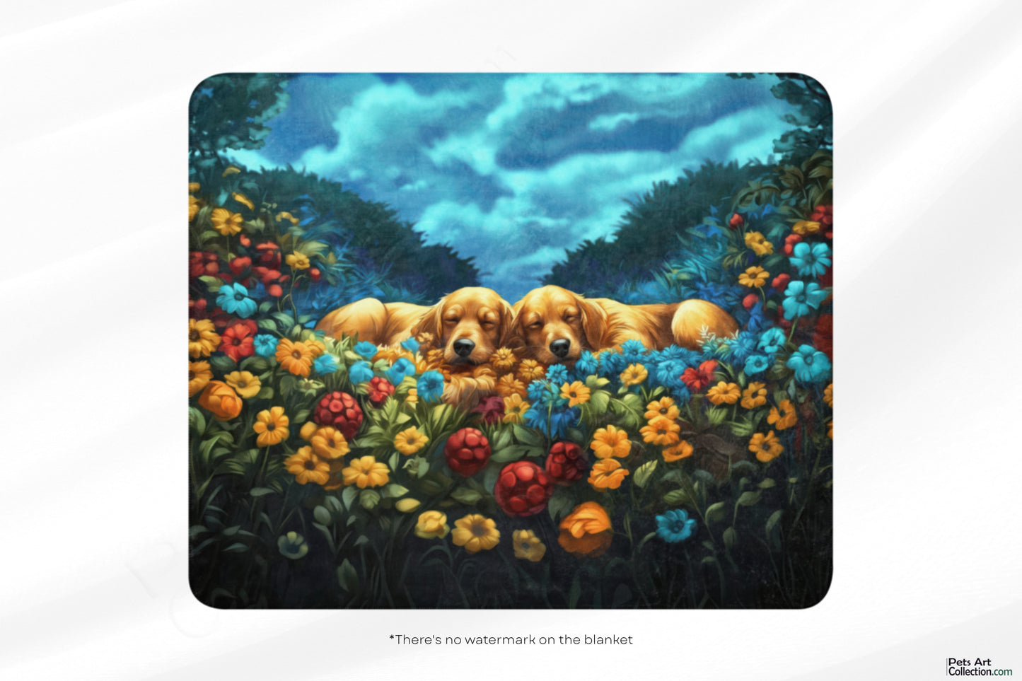 Golden Retriever Blanket | Sherpa & Throw Blanket for Dog Art Lovers