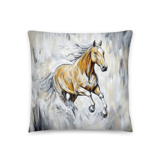 Throw Pillow - Galloping Quarter Horse