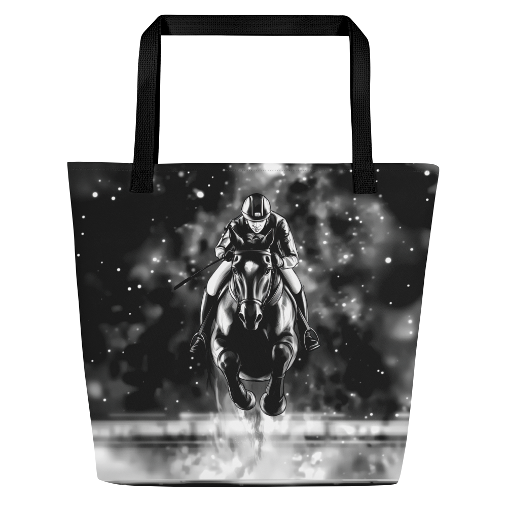 Large size Tote Bag / Beach bag for Horse racing lover