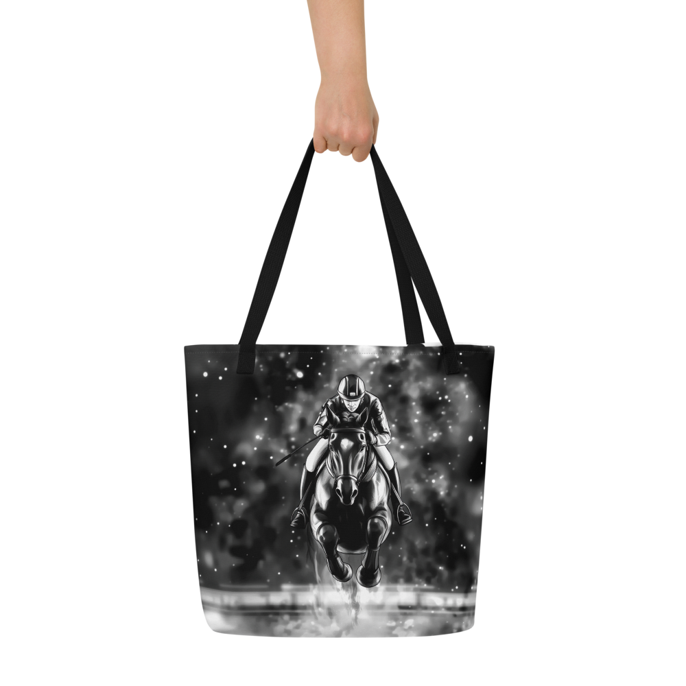 Large size Tote Bag / Beach bag for Horse racing lover