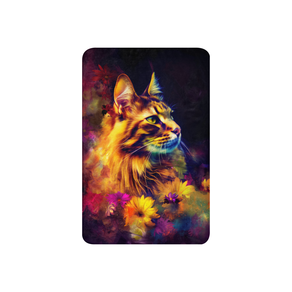 Maine Coon cat Blanket | Sherpa & Throw Blanket for Cat Art Lovers