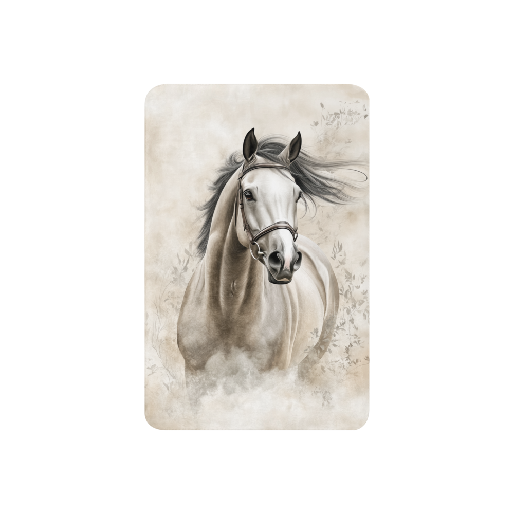 Thoroughbred Horse in the Wind Blanket - Sherpa Blanket Horse Art