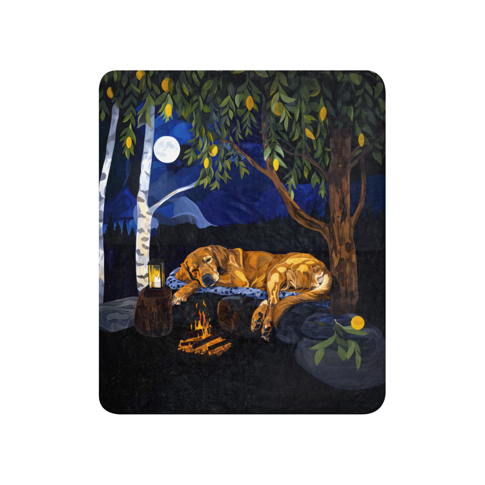 Golden Retriever Blanket | Sherpa & Throw Blanket for Dog Art Lovers