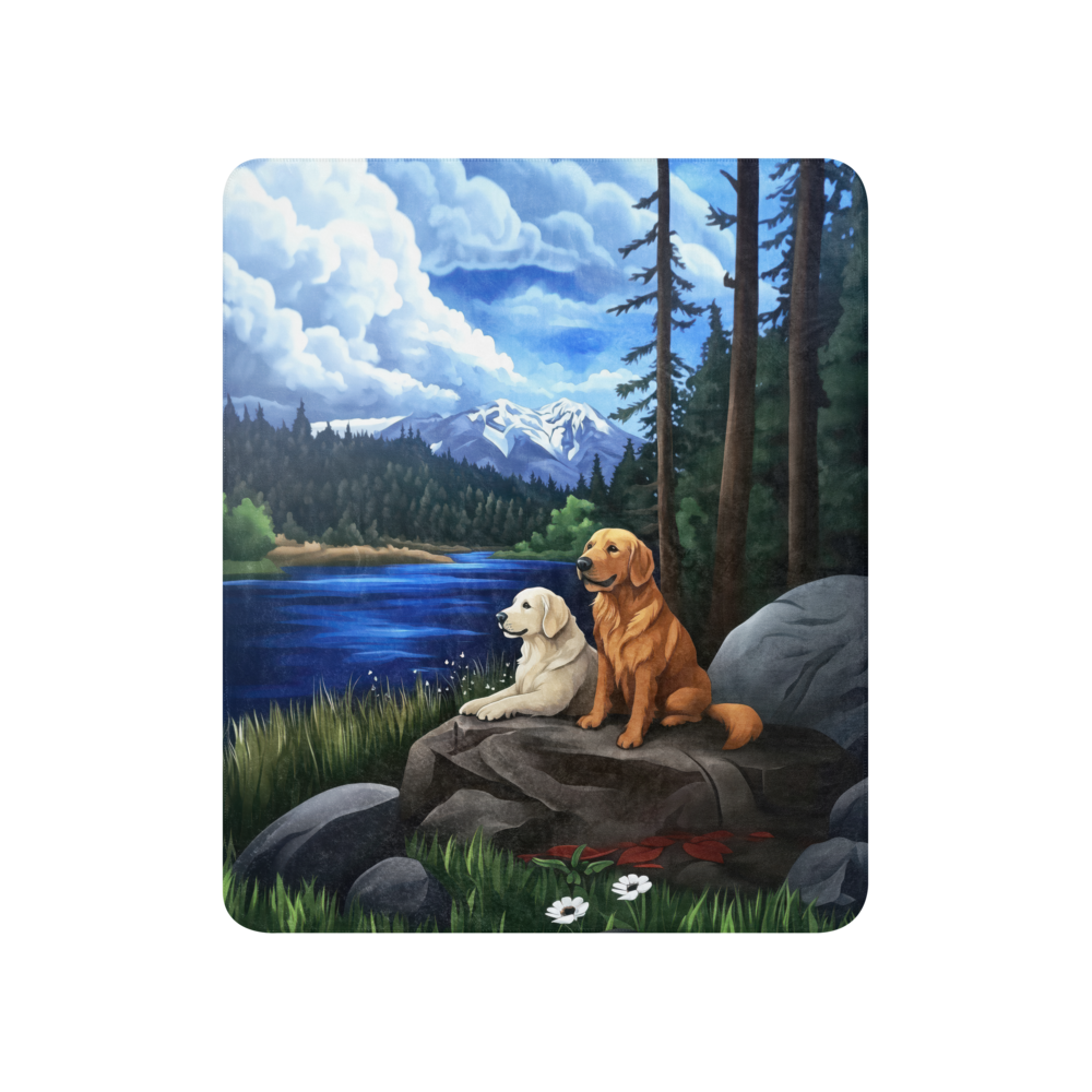 Golden Retriever Blanket | Sherpa & Throw Blanket for Dog Art Lovers