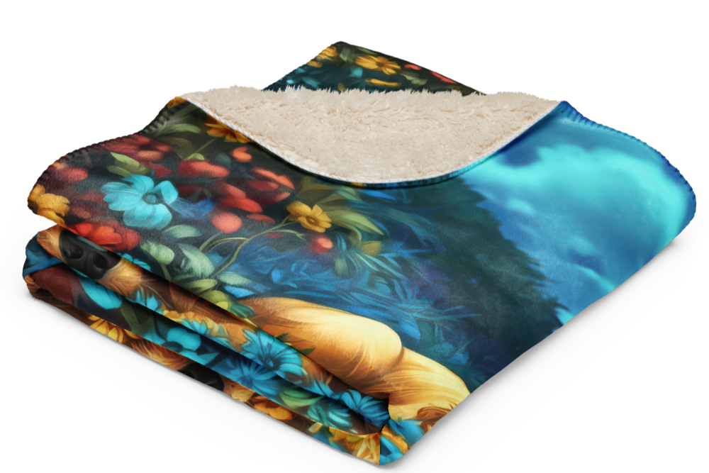 Golden Retriever Blanket | Sherpa & Throw Blanket for Dog Art Lovers