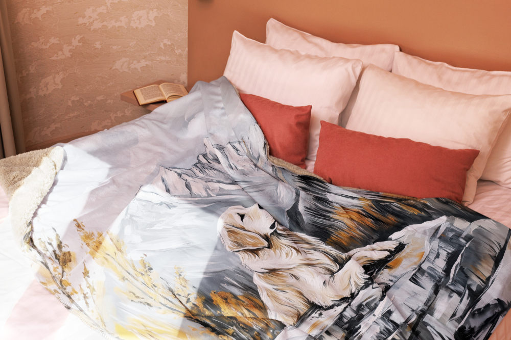 Golden Retriever Blanket | Sherpa & Throw Blanket for Dog Art Lovers