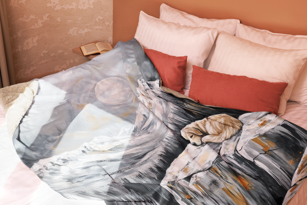 Golden Retriever Blanket | Sherpa & Throw Blanket for Dog Art Lovers
