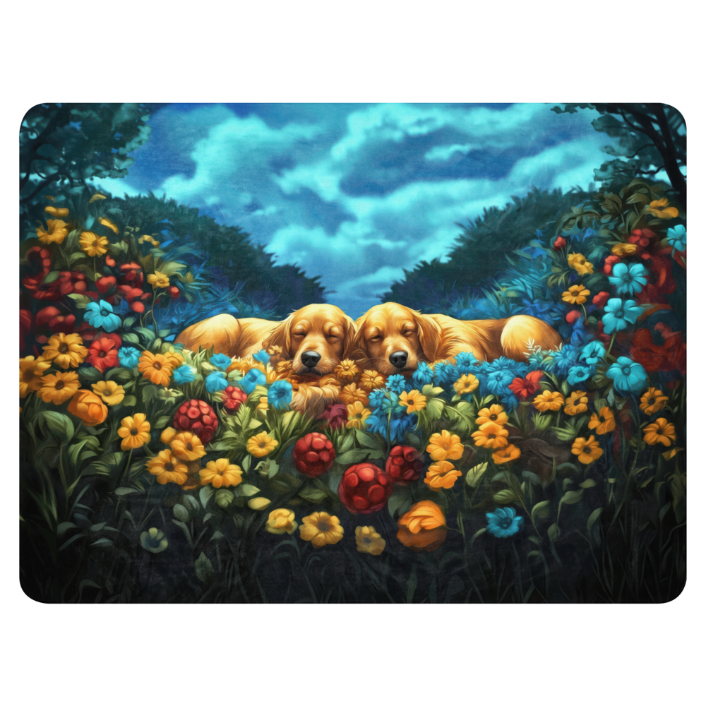 Golden Retriever Blanket | Sherpa & Throw Blanket for Dog Art Lovers