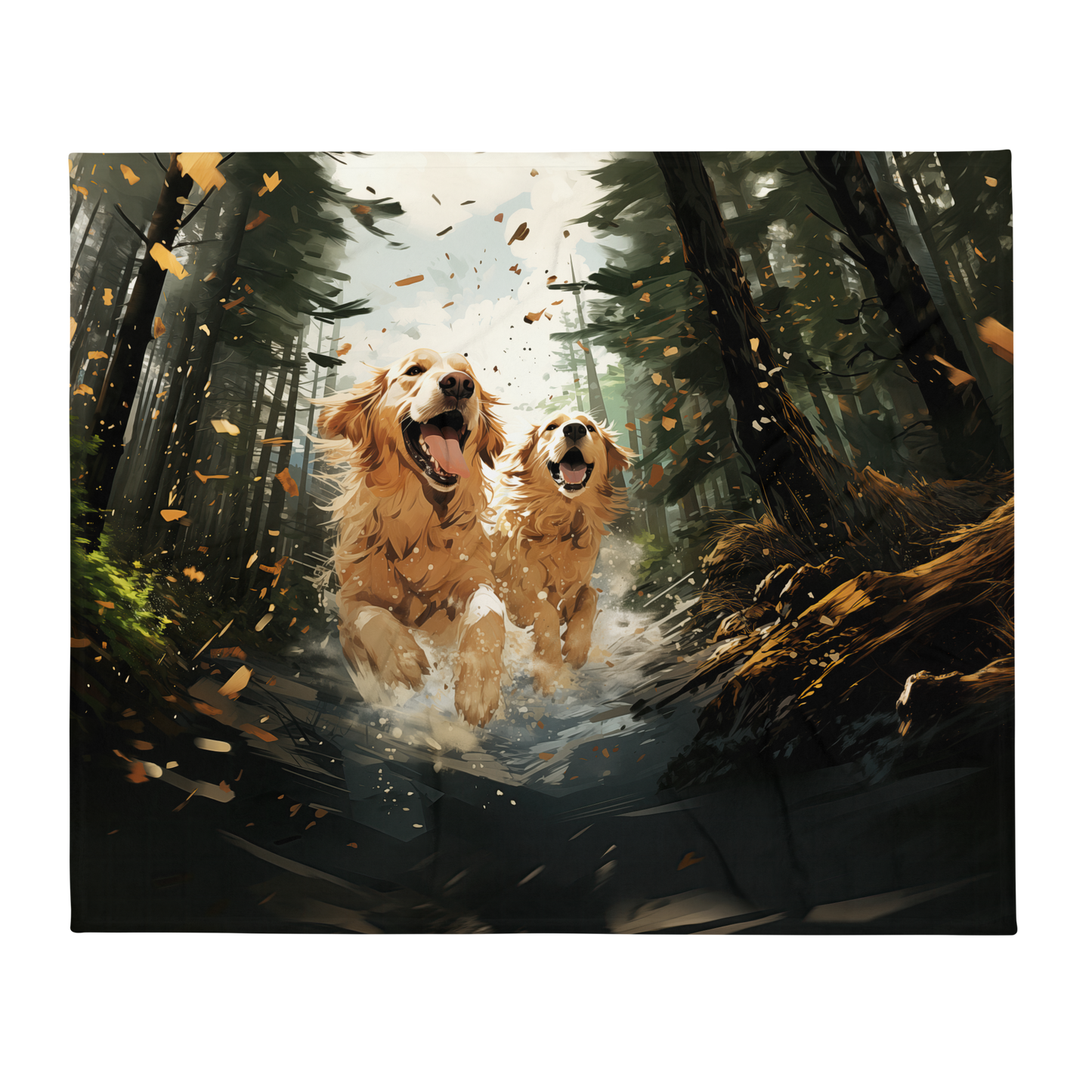 Golden Retriever Blanket | Sherpa & Throw Blanket for Dog Art Lovers