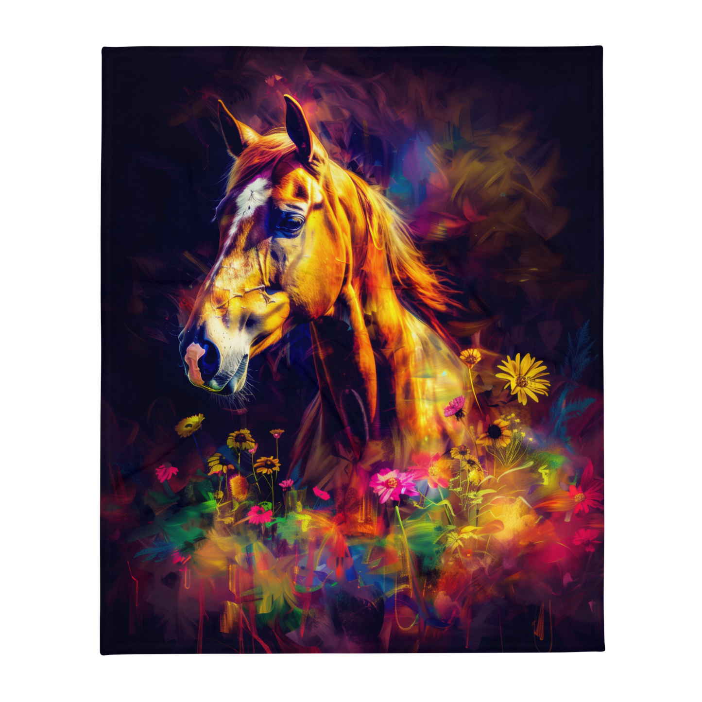 Arabian Horse Blanket - Sherpa Blanket Horse Art