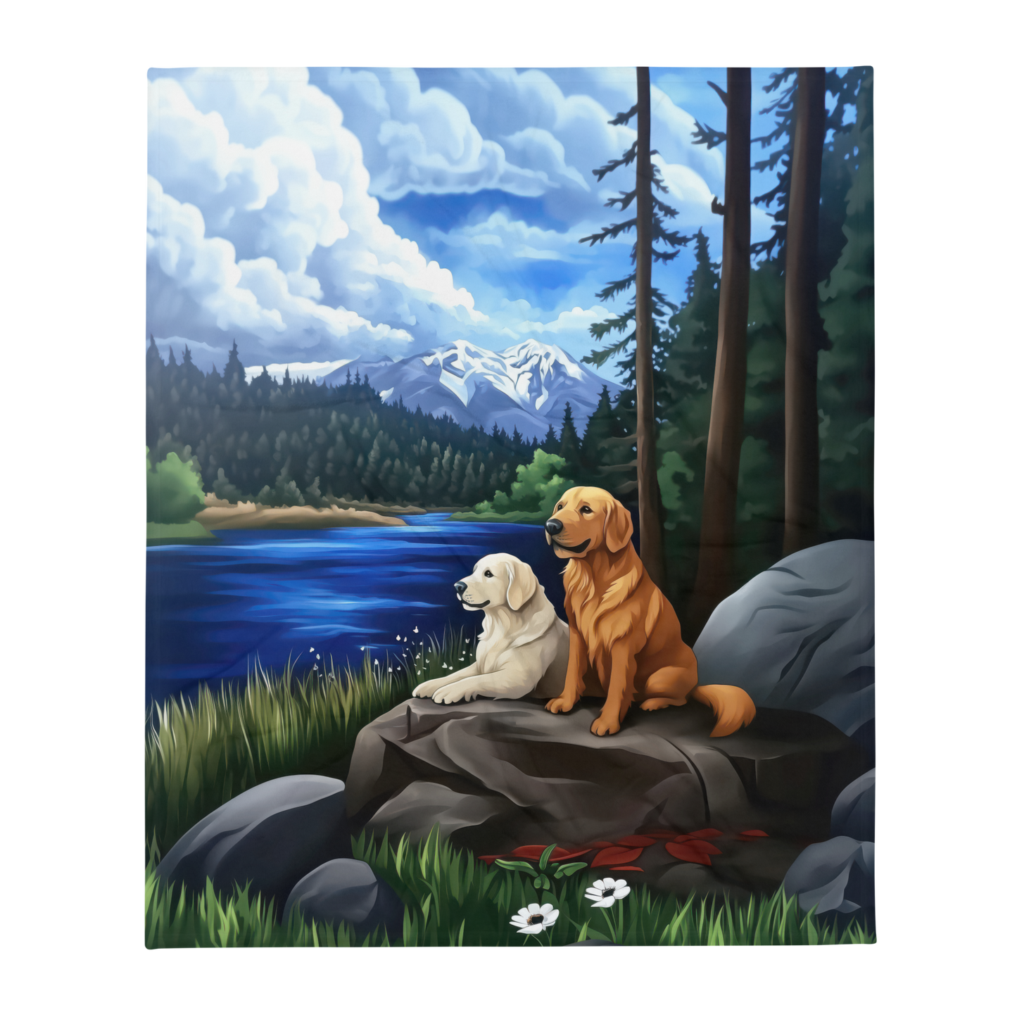 Golden Retriever Blanket | Sherpa & Throw Blanket for Dog Art Lovers