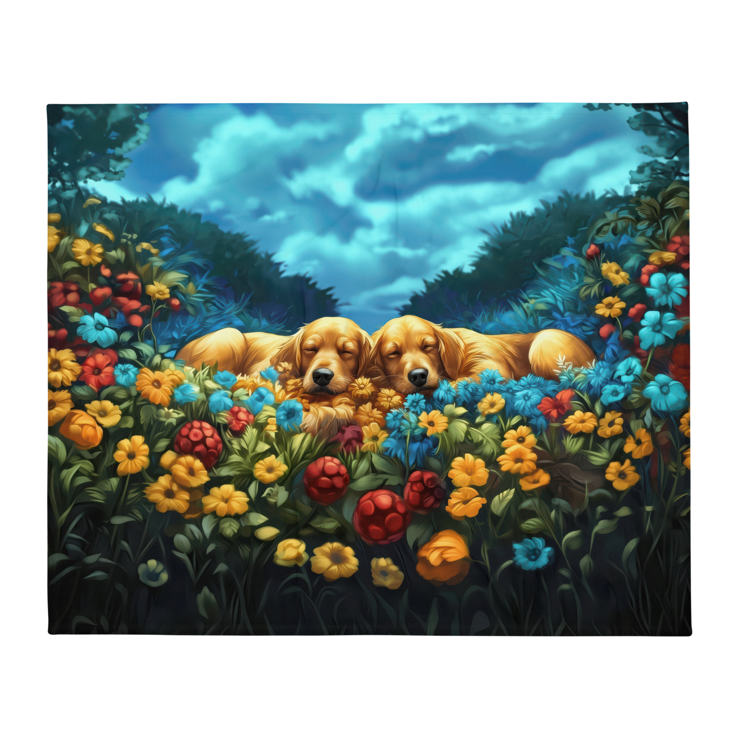 Golden Retriever Blanket | Sherpa & Throw Blanket for Dog Art Lovers