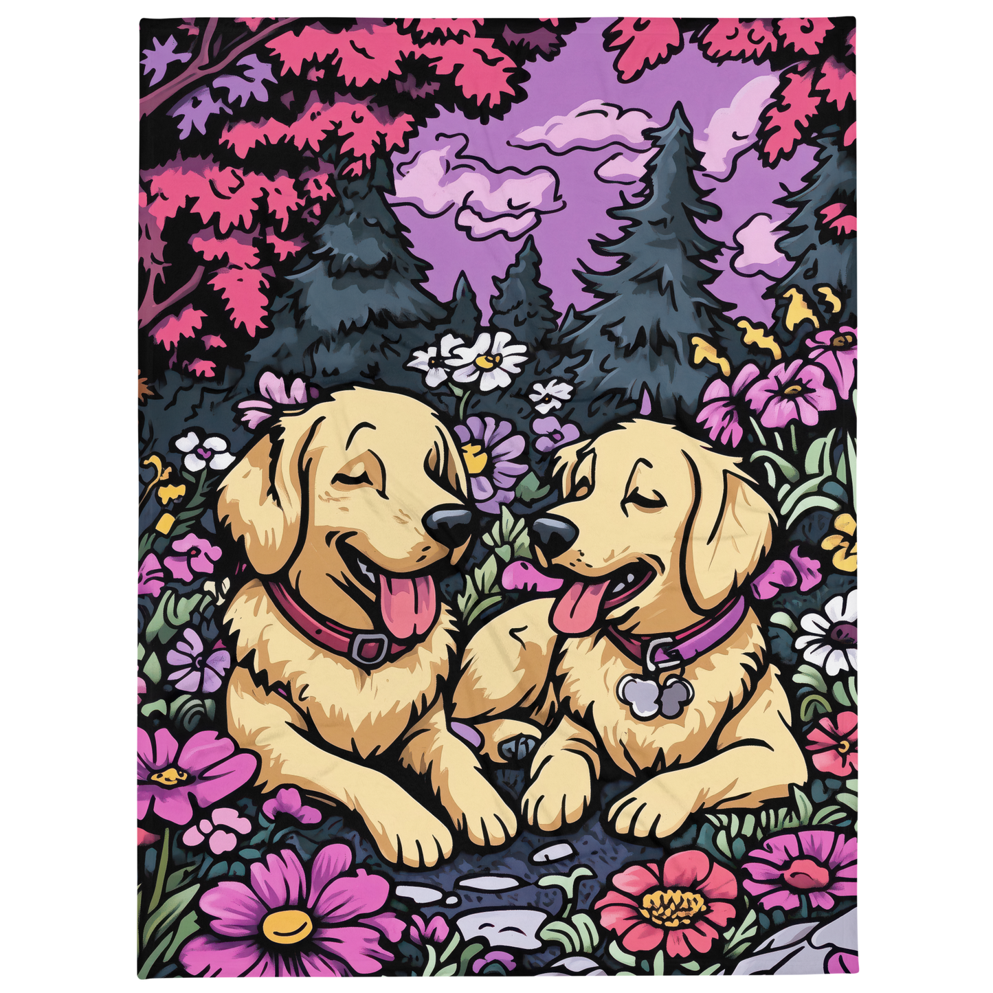 Golden Retriever Blanket | Sherpa & Throw Blanket for Dog Art Lovers