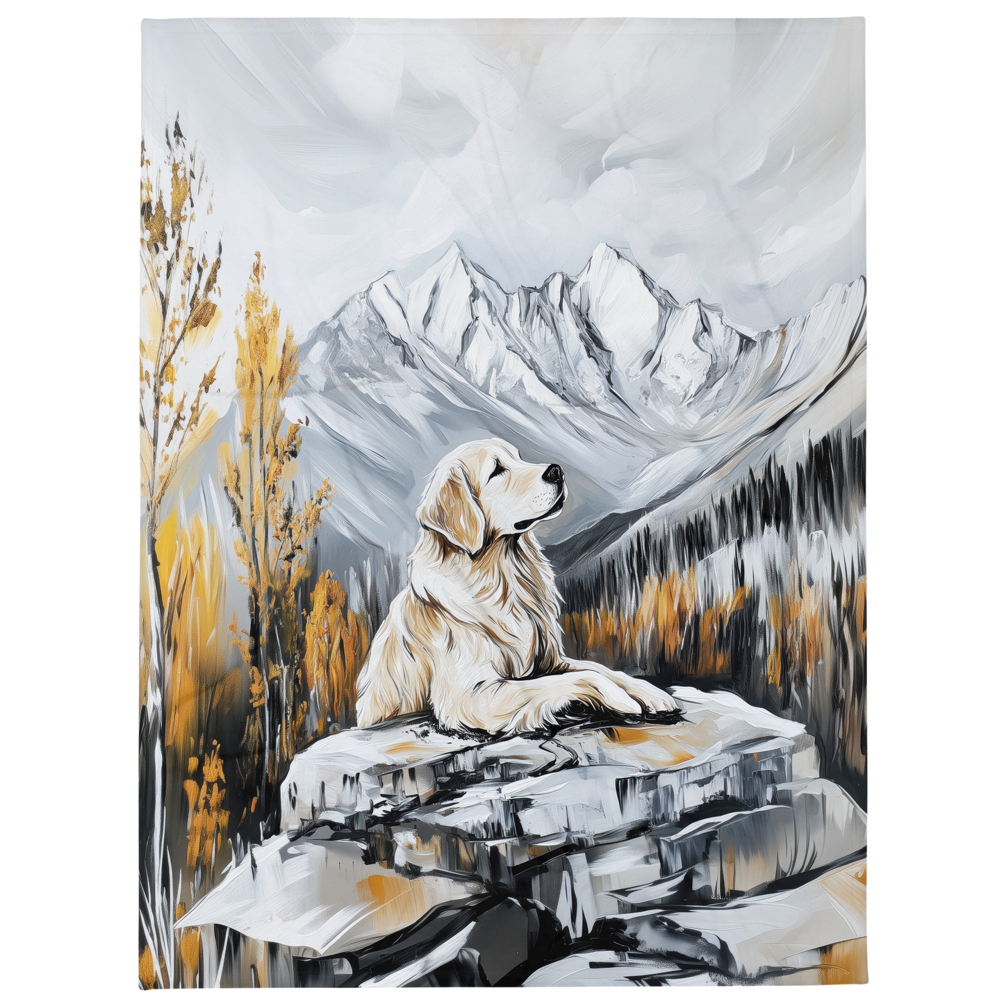 Golden Retriever Blanket | Sherpa & Throw Blanket for Dog Art Lovers