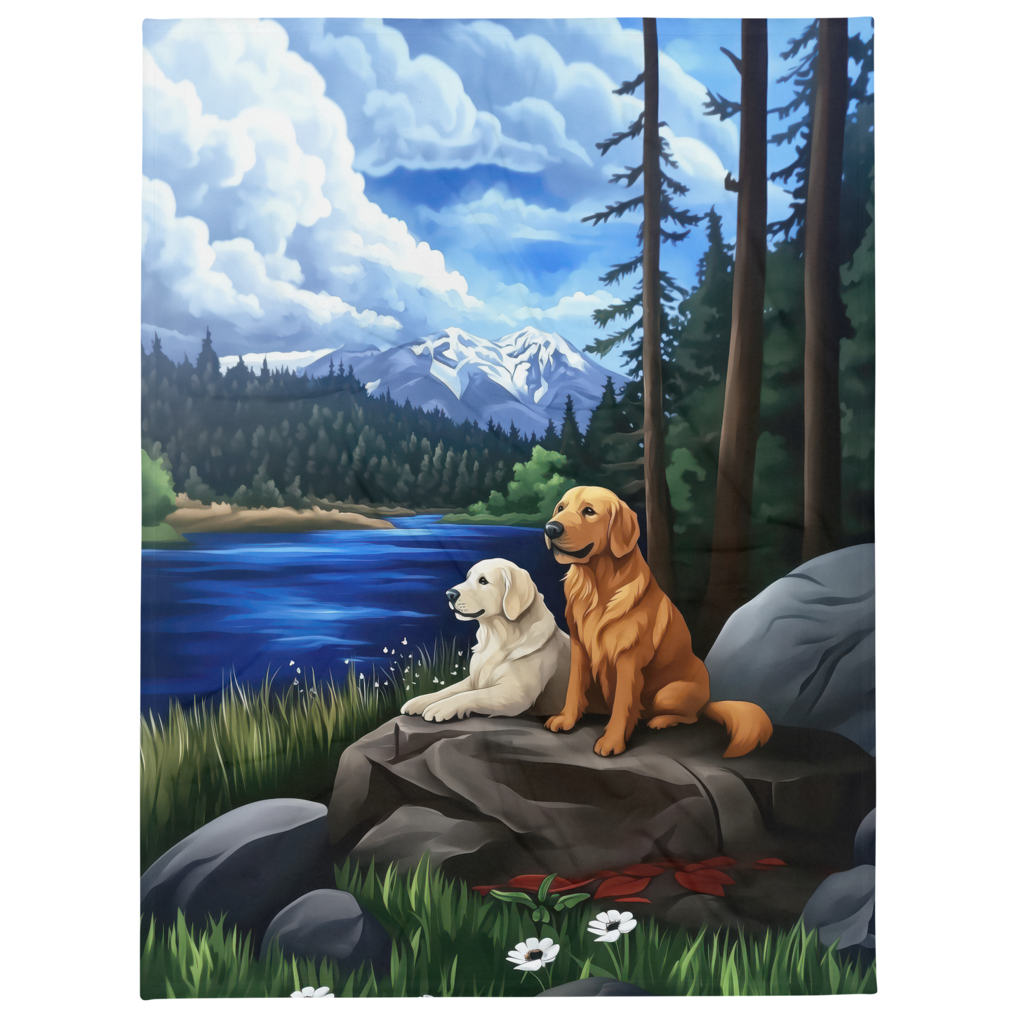 Golden Retriever Blanket | Sherpa & Throw Blanket for Dog Art Lovers