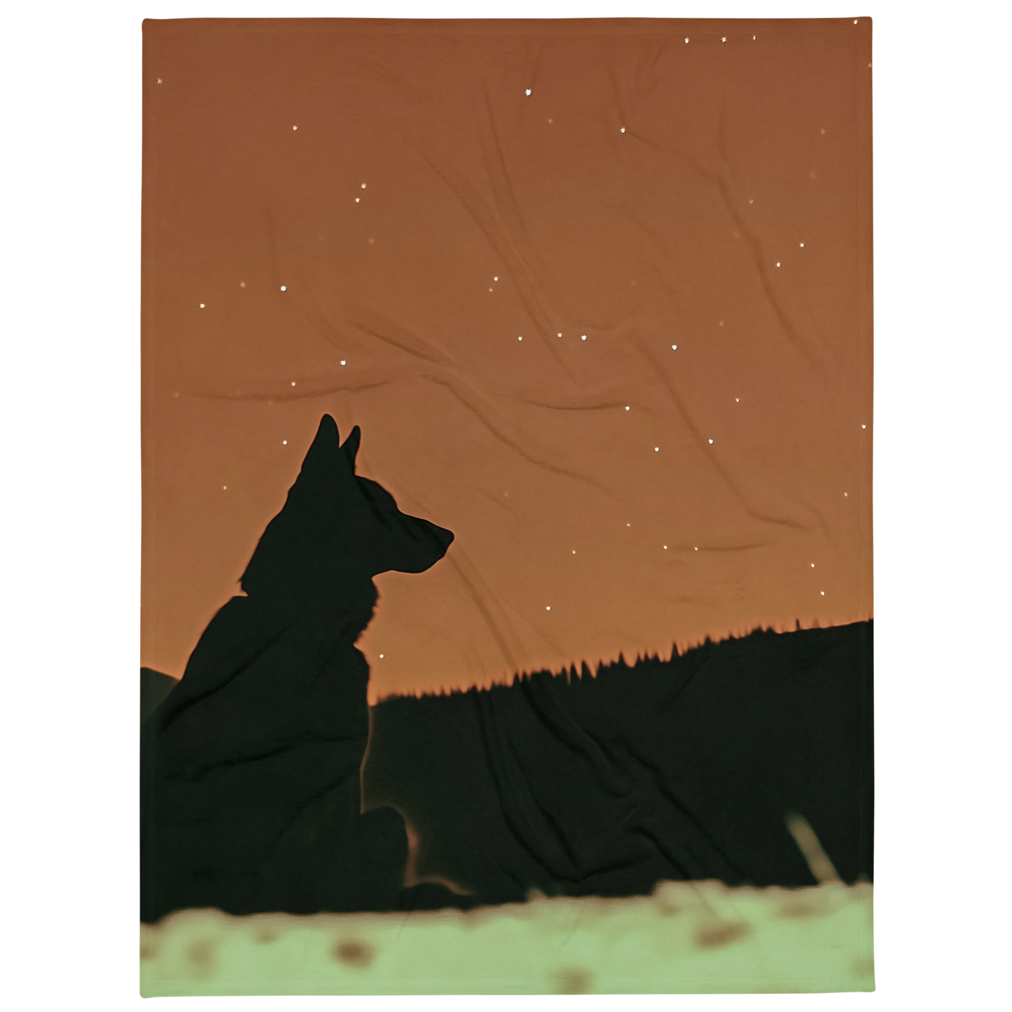 German Shepherd Blanket - Silhouette Star Gazing Design | Throw Blanket and Sherpa Blanket
