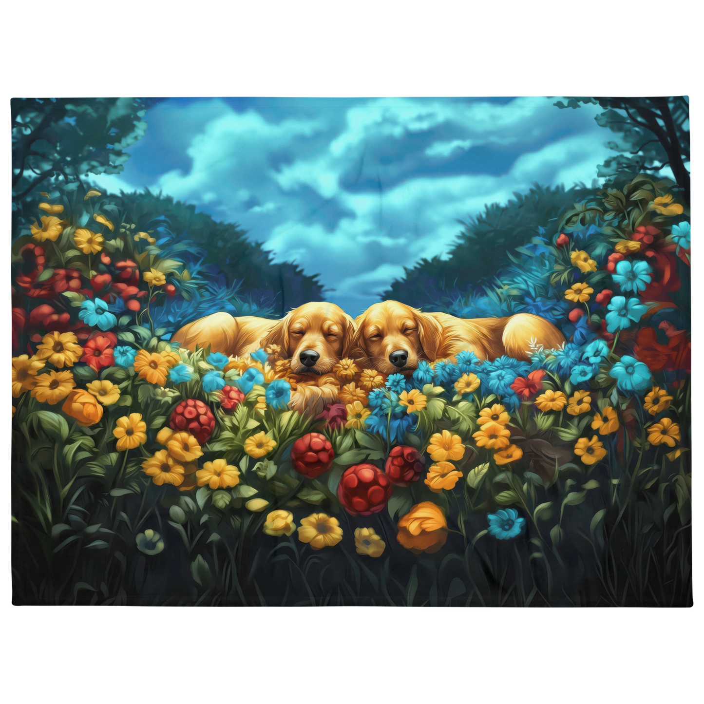Golden Retriever Blanket | Sherpa & Throw Blanket for Dog Art Lovers