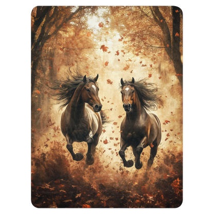 Wild horses Blanket - Autumn Forest