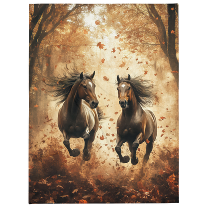 Wild horses Blanket - Autumn Forest