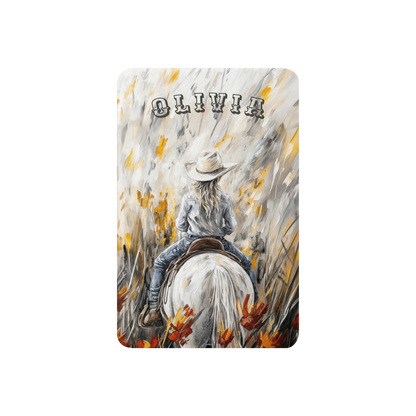 Personalized Western Cowgirl Blanket - Stunning Wildflower Horse Art