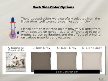 Throw Pillow - Elegant Fluffy Ragdoll Cat