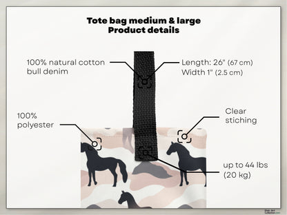Large Tote Bag / Beach bag for Horse lover