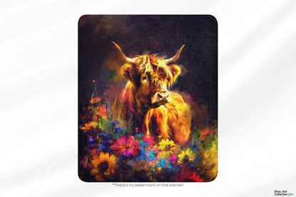 Highland cow Blanket | Sherpa & Throw Blanket for Highland cow Art Lovers