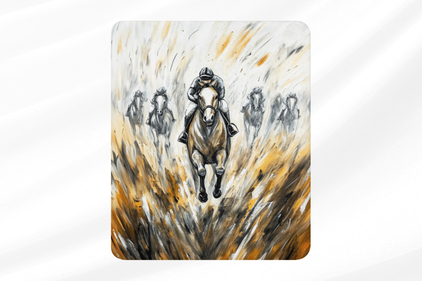 Thoroughbred Horse Racing Blanket - Sherpa Blanket Horse Art