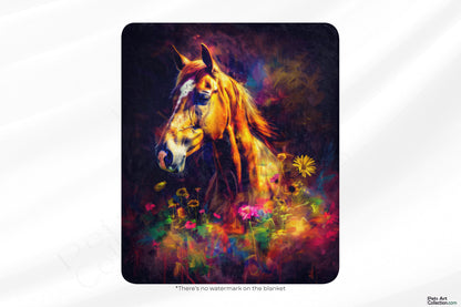 Arabian Horse Blanket - Sherpa Blanket Horse Art