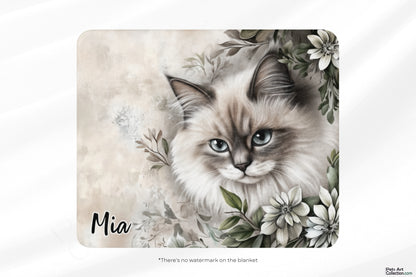 Personalizable Ragdoll cat Blanket | Sherpa & Throw Blanket for Cat Art Lovers