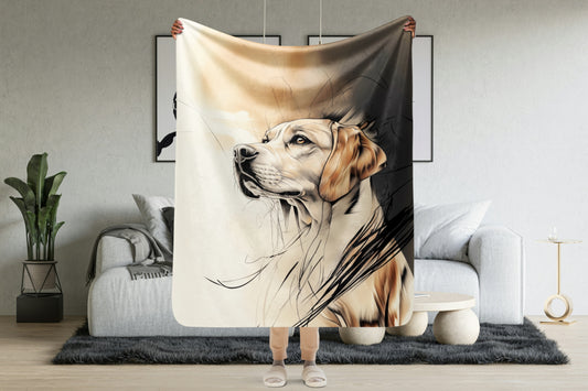 Labrador Retriever Blanket | Sherpa & Throw Blanket for Dog Art Lovers