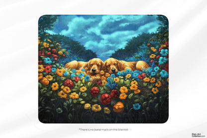 Golden Retriever Blanket | Sherpa & Throw Blanket for Dog Art Lovers