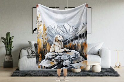 Golden Retriever Blanket | Sherpa & Throw Blanket for Dog Art Lovers