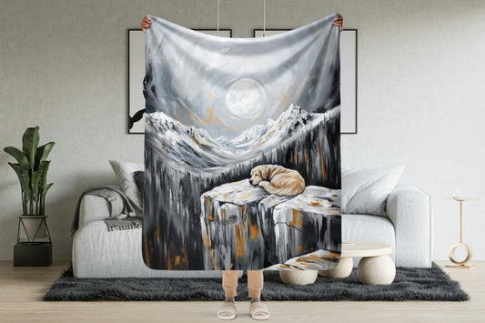 Golden Retriever Blanket | Sherpa & Throw Blanket for Dog Art Lovers