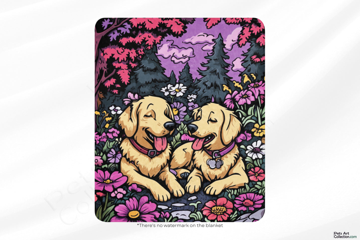 Golden Retriever Blanket | Sherpa & Throw Blanket for Dog Art Lovers