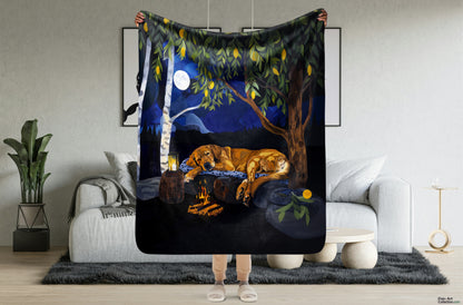 Golden Retriever Blanket | Sherpa & Throw Blanket for Dog Art Lovers