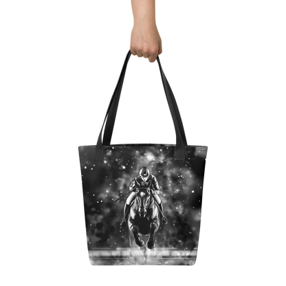 Medium size Tote Bag / Beach bag for Horse racing lover