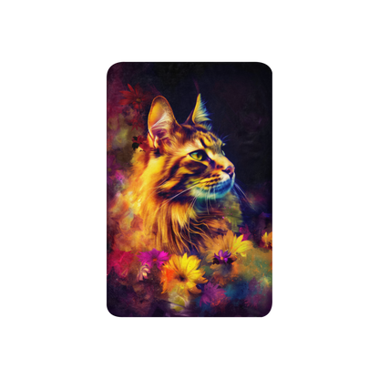 Maine Coon cat Blanket | Sherpa & Throw Blanket for Cat Art Lovers