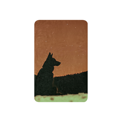 German Shepherd Blanket - Silhouette Star Gazing Design | Throw Blanket and Sherpa Blanket