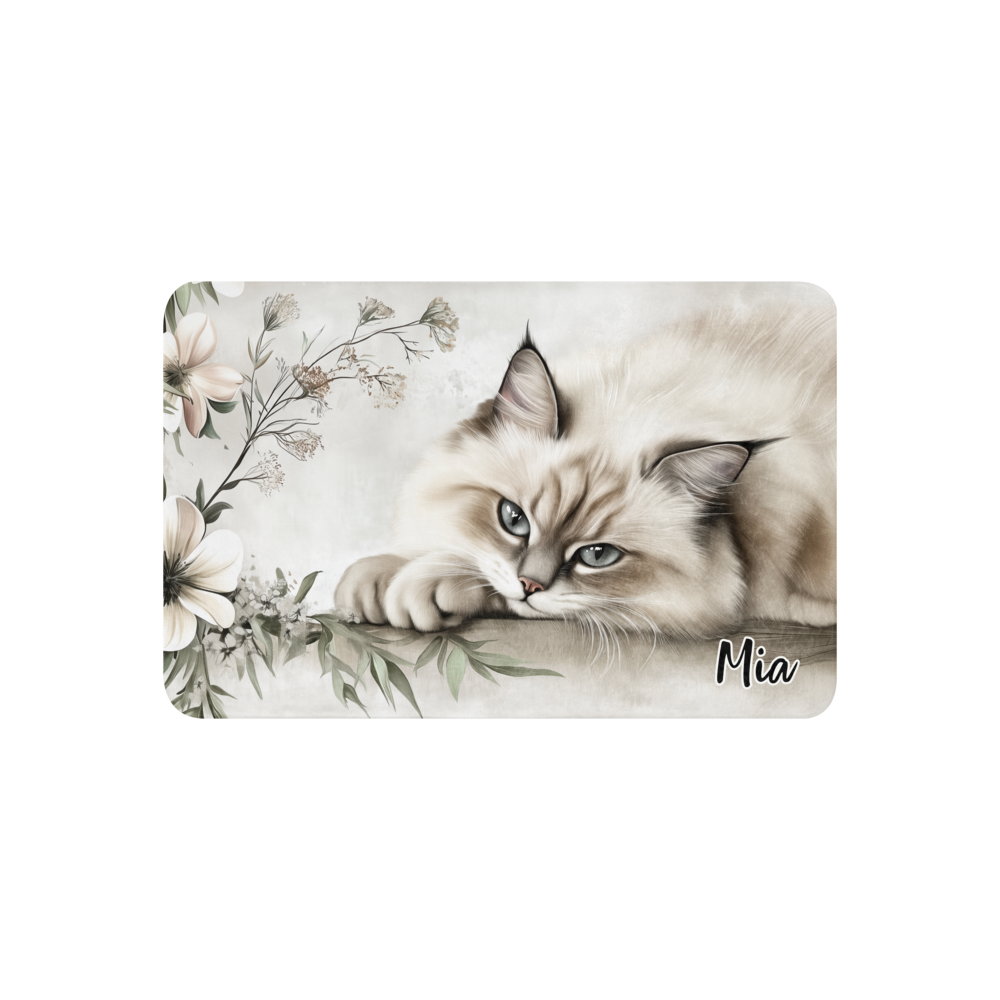 Personalized Throw Blanket - Elegant Fluffy Ragdoll Cat