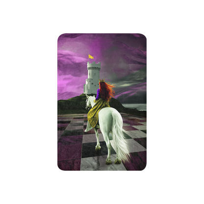 Queen riding white horse on chessboard - Sherpa Blanket | Horse art, medieval and chess enthusiast gift