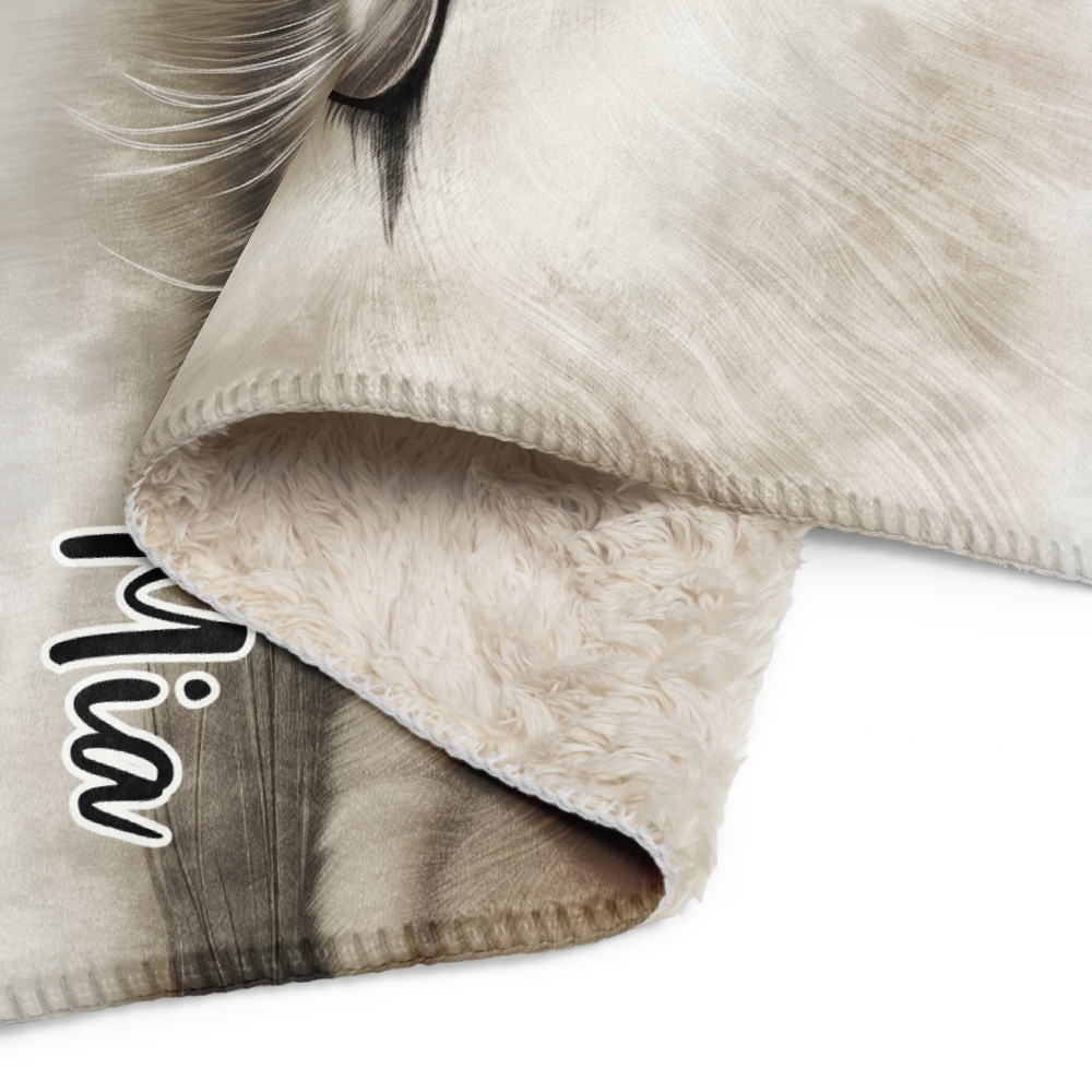 Personalized Throw Blanket - Elegant Fluffy Ragdoll Cat